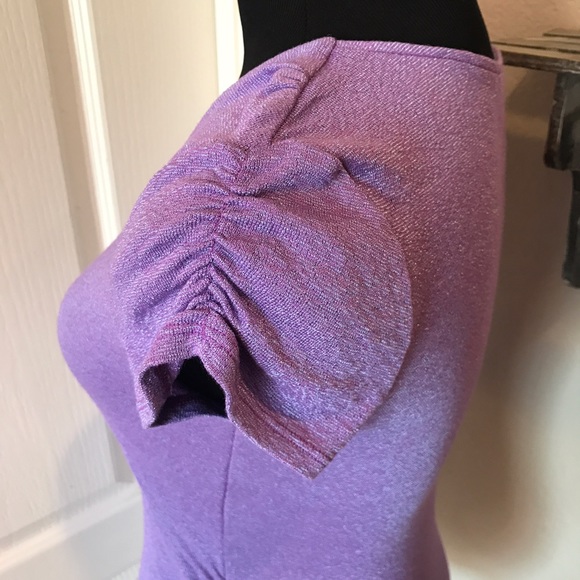 MICHAEL STARS Purple V-Neck Tee - Picture 3 of 5